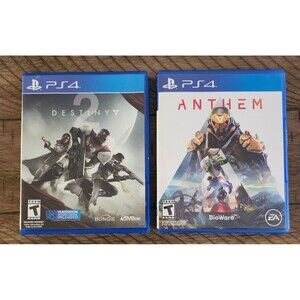 Lot of 2 PS4 Video Games Anthem and Destiny 2 Play Station 4 Tested Working